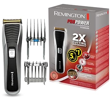 Remington Haarschneider ProPower Titanium HC7130, titanbeschichtete Klingen, schwarz/silber
