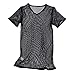 YiZYiF Men's See Through Fishnet Clubwear Short Sleeve T-Shirt Undershirt (2X-Large, Black)