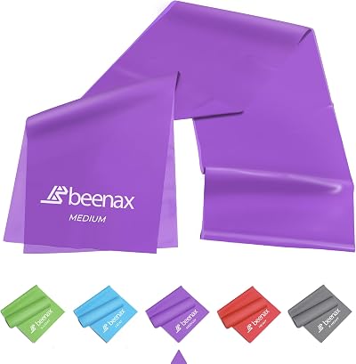 Beenax Resistance Band Purple Medium 20lbs for Exercise Pilates Yoga Gym