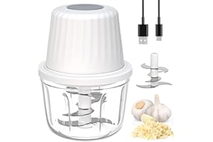 Mini Food Chopper Cordless, 400ml Small Food Processor 1.5Cup, Battery USB-C Rechargeable Electric Garlic Chopper Wireless, P