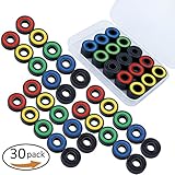 30 Pieces 608 RS 608RS Roller Skates Ceramic Ball Inline Skate Bearings，5 colors