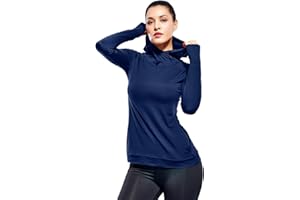 Zengjo Womens Lightweight Hoodie Pullover-Hooded Long Sleeve Running Yoga Workout Tops for Women-Cowl Neck&Thumbhole