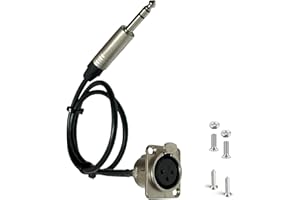 DIYTECH Premium XLR Pass Through Cable, No Solder, for Stage Box, Patch Panel, Floor Box - No Solder for Pro Audio Installations (XLR Female to 1/4" TRS)