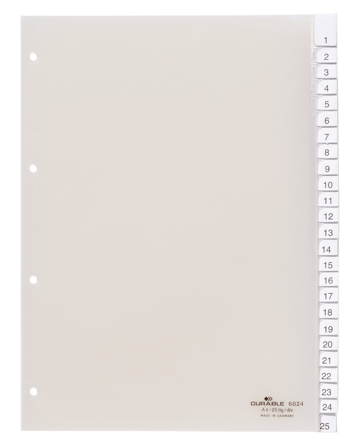Durable 682419 Index Page Plastic A4 Portrait Completely Covers Pages 0-25 or A-Z Blank Transparent