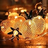 Elfeland Pineapple String Lights, 20 LED 7.2FT Fairy String Lights Battery Powered for Home Wedding Party Bedroom Birthday Decoration (Warm White)