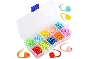 IHKFILAN 100 Pieces Locking Stitch Markers Assorted Color Knitting Stitch Counter Crochet Stitch Needle Clip Plastic Safety Pin