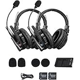 SYNCO XTALK XMax2 Wireless Intercom Headset System 2.4GHz 1640 feet 500 Meters Dual-Ear Team Communication Headset for Live Show Stage Performance Movie Shoot