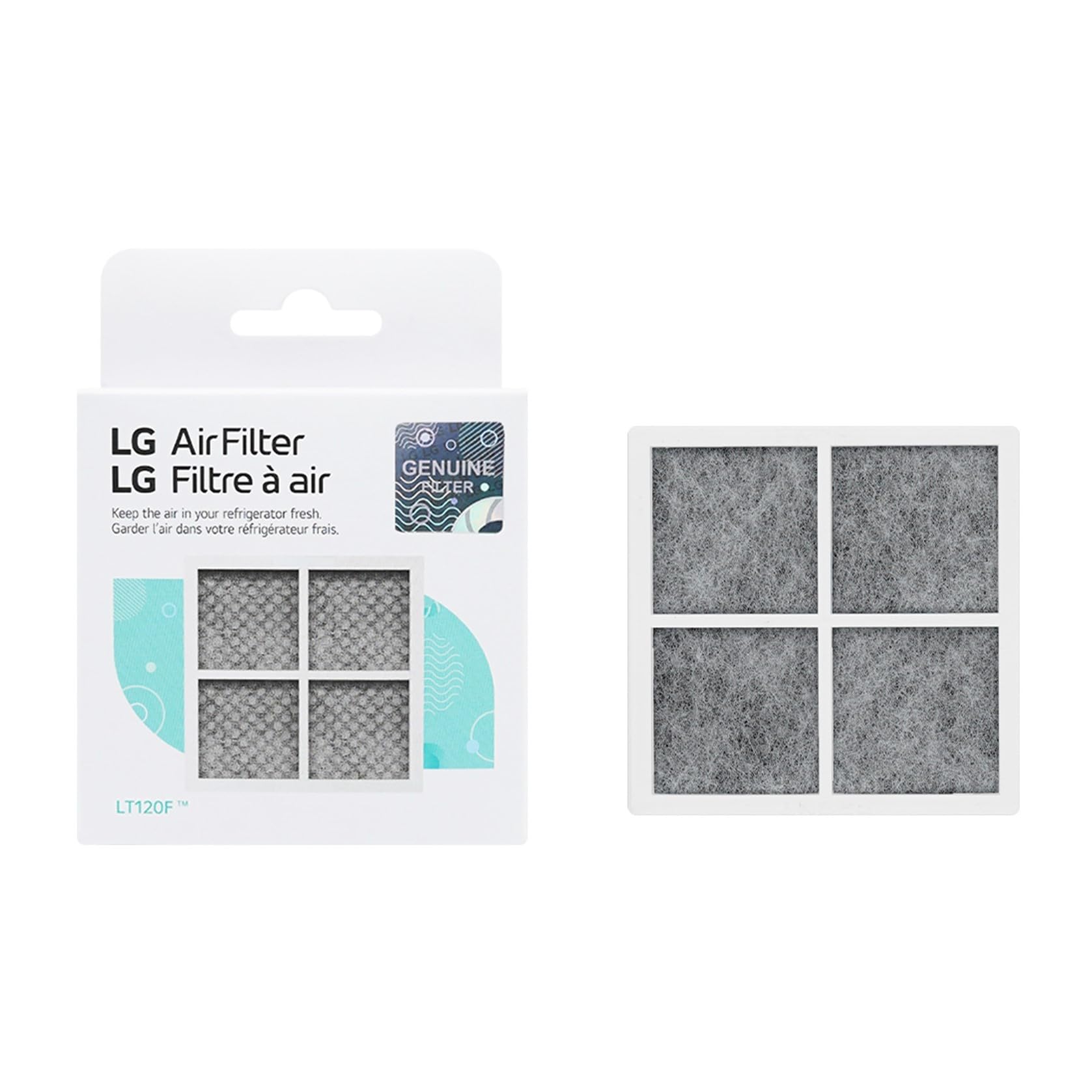 LG 6 Month (LT120F) Replacement Refrigerator Air Filter, 1 Count (Pack of 1), White