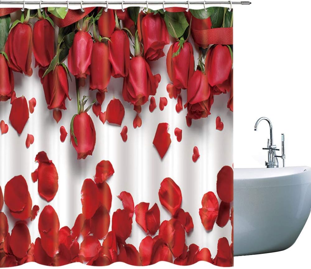 Amazon Com Red Rose Shower Curtain Decor Flower Romance Romantic
