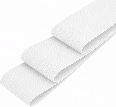 Trimming Shop 50mm Wide Elastic Band White 1m for Sewing Waistbands