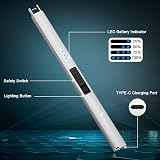 SUPRUS Electric Lighter Arc Windproof USB Rechargeable with Safety Lock Silver view 2