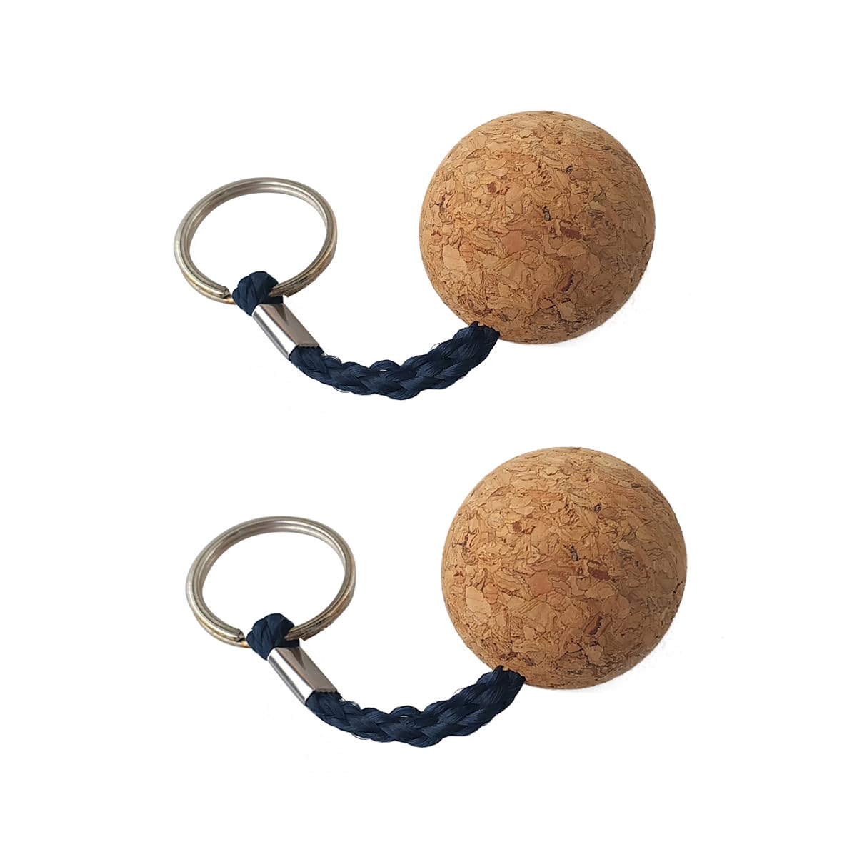 COZLYNX 2Pcs Floating Ball Keychain,35mm Floating Cork Ball Keyring Float Keychain For Kayaking Boating Fishing Kite Surfing Sailing Kayak Water Sports