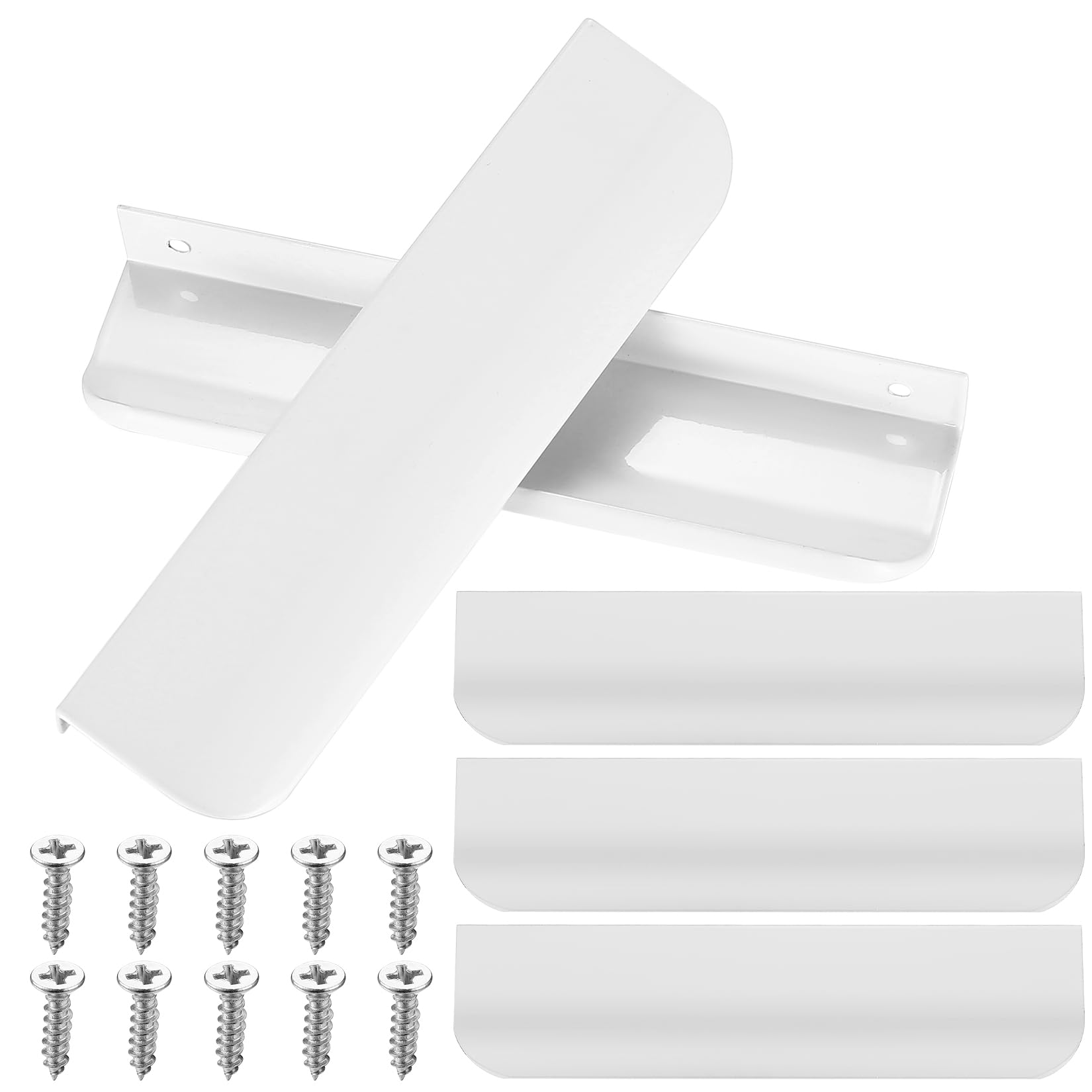 5 Pcs White Cabinet Handles, 6 Inch Kitchen Cabinet Door Handles Hardware, Aluminum White Kitchen Cupboard Door Handles, Door Pull Handles Drawer Pulls for Bedroom Drawer Cupboard Pulls Handles
