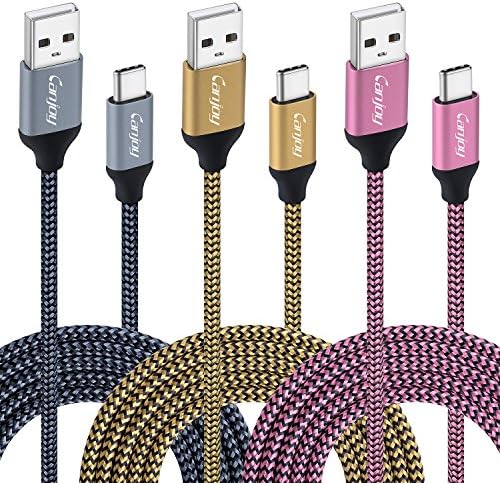 USB Type C Cable, Canjoy 3Pack 10ft Extra Long USB Type C Cable Braided Fast Charging Cord for Samsung Galaxy S10,S10+, S9 S8 Plus Note 9 8,Moto X4 Z2, Google Pixel XL,Nexus 5X 6P,LG V20 V30 G6 G5