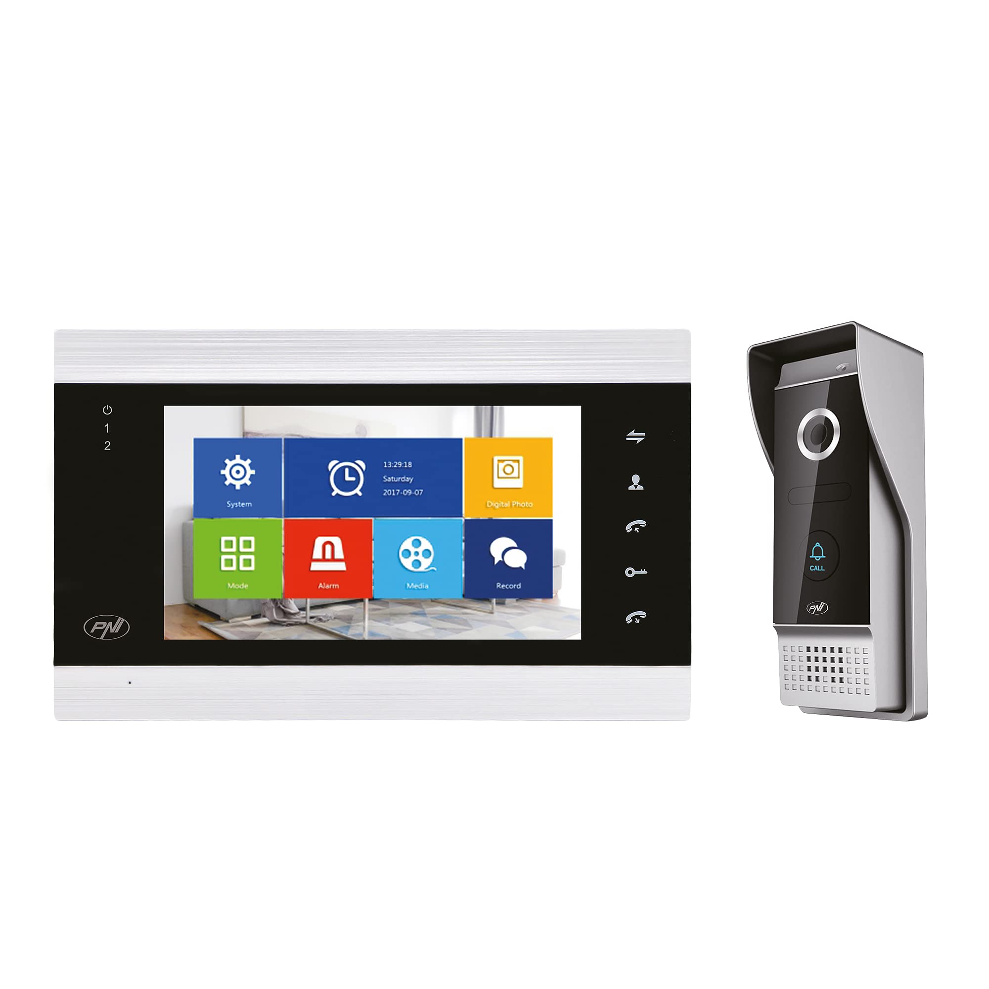 Smart video doorphone PNI SafeHome PT720MW WiFi HD, P2P, Indoor Monitor, Dedicated Tuya Smart Application