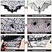 FunisFun Halloween Lace Fireplace Mantle Scarf Cover, Black Cloth Spider Web Bats Runner Door Window Curtain Kitchen Decorations Gothic Festival Party Decor, 20 x 80 Inch