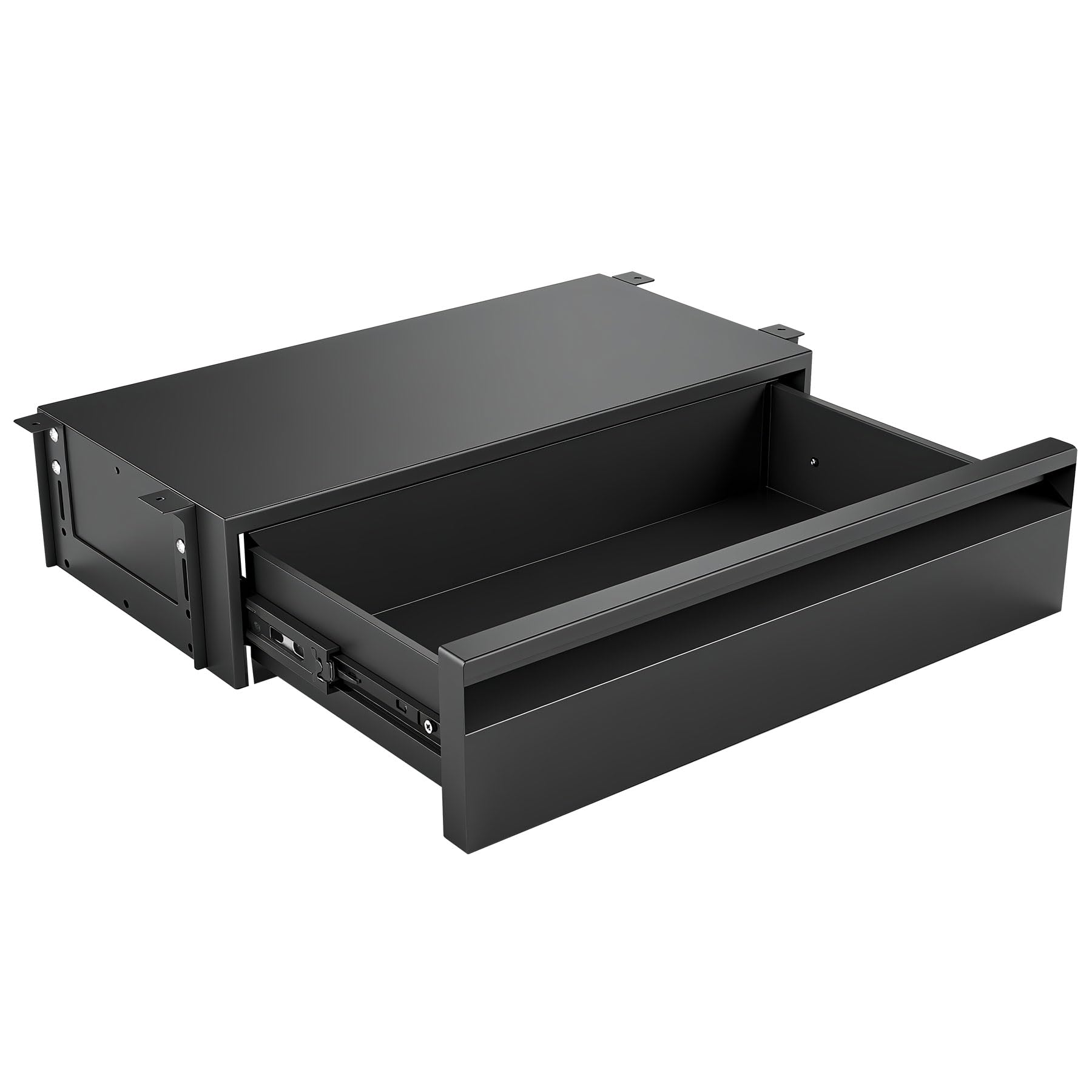 Photo 1 of POPMOON 16 Inch Under Desk Drawer,Adjustable Height,Under Desk Drawer Slide Out, Metal Storage Drawer with Cable Management for Office & Home,Matte Black