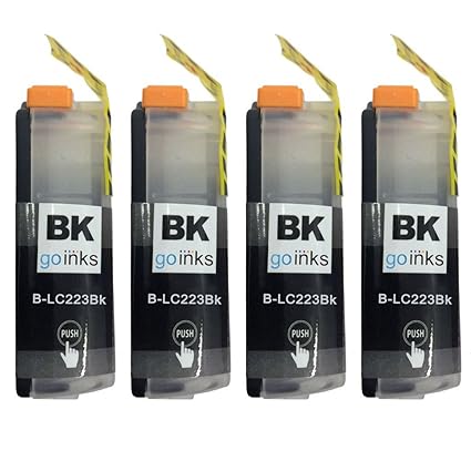 4 Go Inks Schwarze Tintenpatronen ersetzen Brother LC223BK Kompatibel / Nicht-OEM zur verwendung mit Brother DCP und MFC Druc
