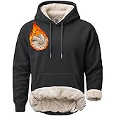 Boladeci Men's Sherpa Hoodie Pullover Heavyweight Thermal Fleece Lined Hooded Sweatshirt for Cold Weather Warm