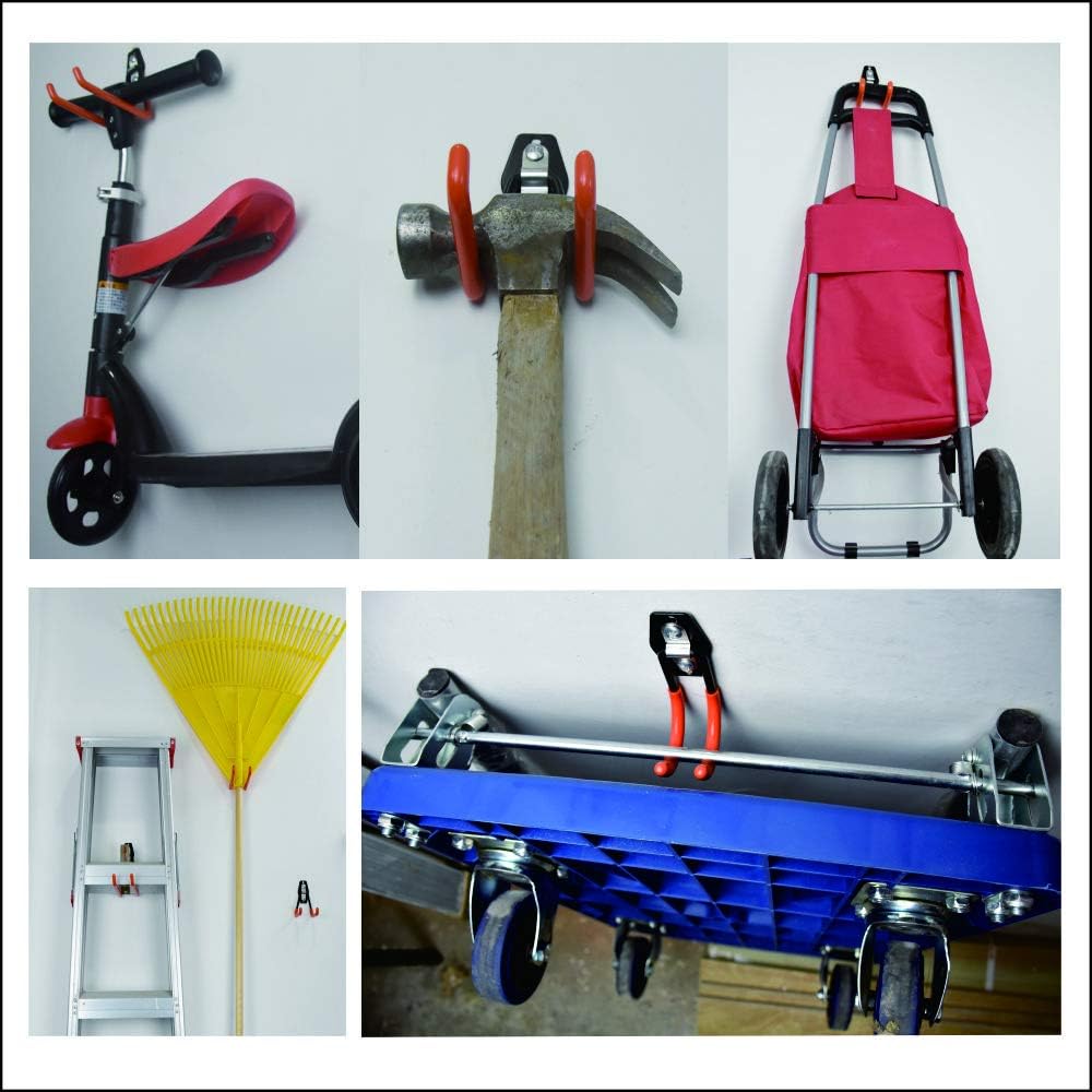 Garage Storage Utility Hooks,Wall Mount&Heavy Duty Garage Hanger & Organizer to Handle Ladder, Hold Chairs,with Premium Steel to Hang Heavy Tools for Up to 55lbs(Set of 4): Home Improvement