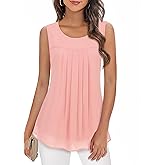 Timeson Women's Sleeveless Chiffon Tank Top Double Layers Casual Blouse Tunic