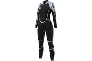 AICARSHI Womens Full Body Wetsuit 3mm - Neoprene Diving Suits Front Zip Dive Skin for Diving Snorkeling Surfing Swimming