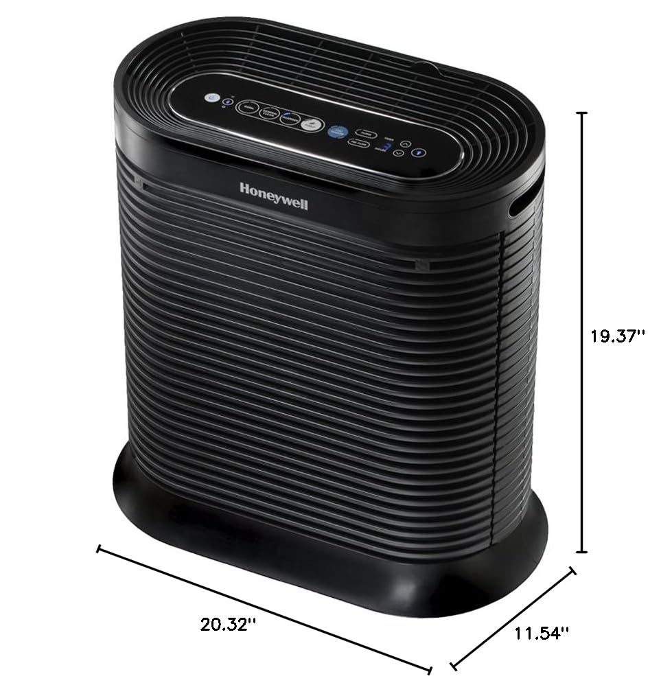 Honeywell Allergen Plus True HEPA Air Purifier, Airborne Allergen Reducer for Large Rooms, Reduces Smoke, Pollen, Pet Dander, and Dust, Black, HPA250B