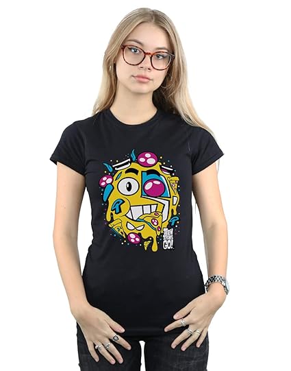 DC Comics Damen Teen Titans Go Pizza Face T-Shirt