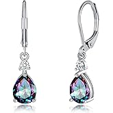 CiNily Teardrop Leverback Dangle Earrings for Women Hypoallergenic 14K Gold Plated Cubic Zircon Drop Earrings Fashion Crystal Earrings for Girls Jewelry Christmas Gifts