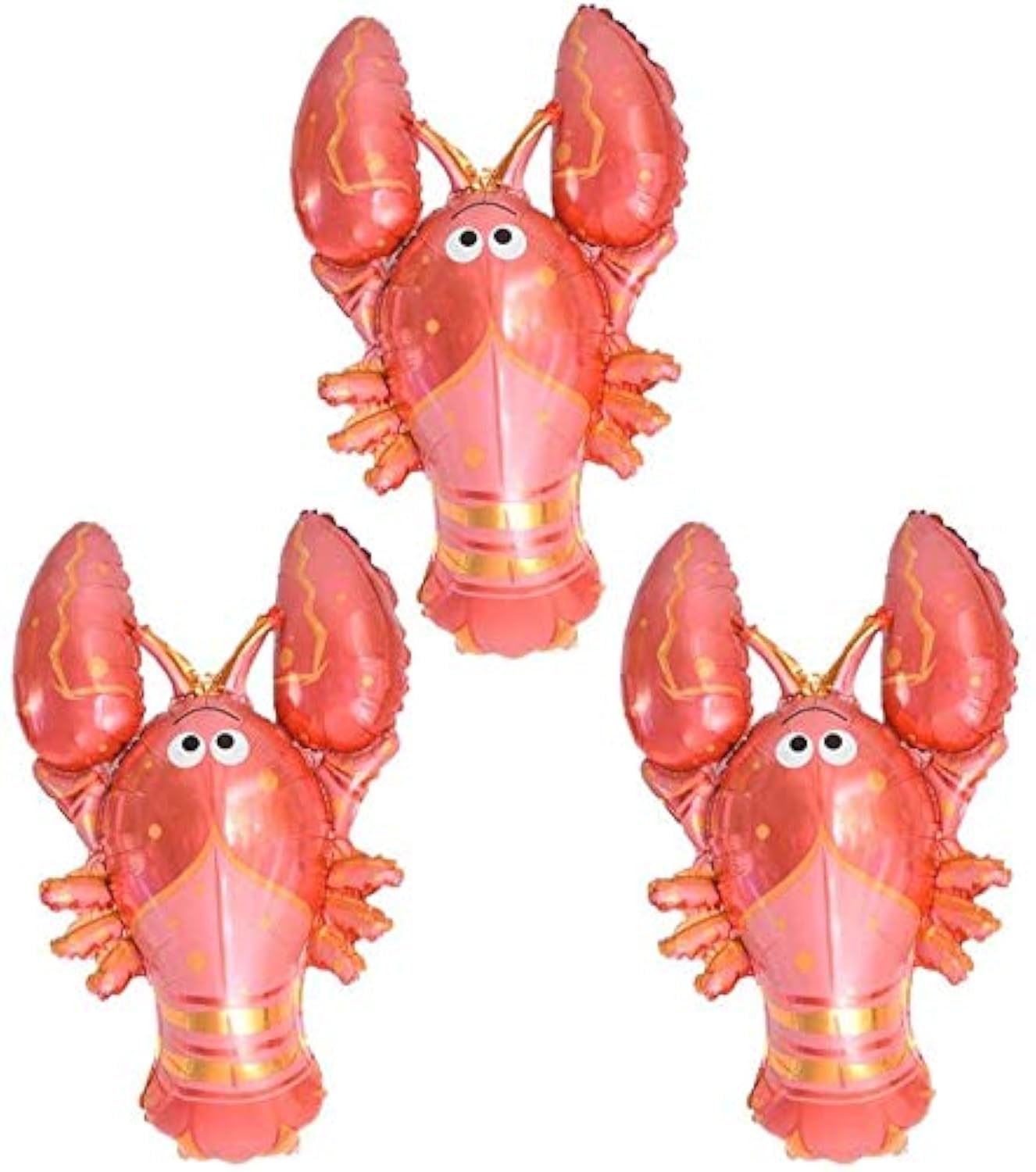 Happium Red Lobster Seafood Summer 28" Foil Party Balloon Decoration, Pack of 3