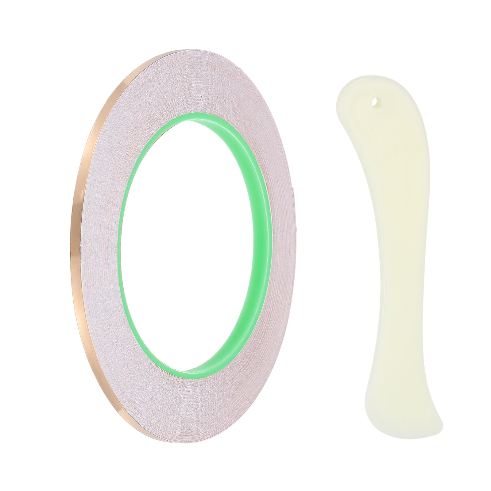 PATIKIL 36 Yard 1/6 Inch Copper Foil Tape,1 Roll Copper Tape with Conductive Stained Glass Foil Tool with Scraper for Stained Tools DIY Crafting