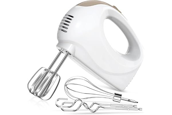 Handmixer Electric Handheld - 5 Speed Portable Kitchen Mixer Electric with 5 Stainless Steel Accessories Whisk, Food Beater f