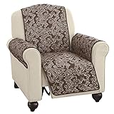 Paisley Reversible Furniture Protector Cover, Chocolate , Recliner