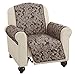Quilted Paisley Reversible Furniture Protector Cover, Reverse to Solid Colors - Decorative Home Solutions, Chocolate, Recliner