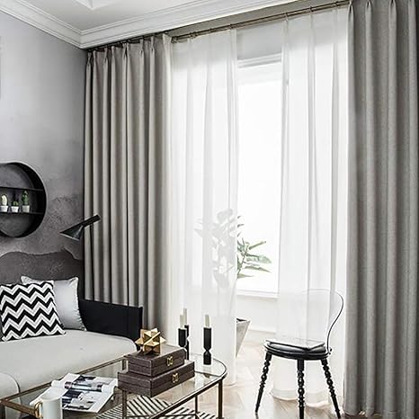 Amazon リネン 遮光 カーテン ベッドルーム用 部屋の暗く カーテン プリーツ パネル 防音 断熱 ウィンドウ カーテン ベージュ 350x270cm 138x106inch カーテン オンライン通販