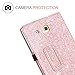 DUEDUE for Samsung Galaxy Tab E 9.6 Case, Sparkly Glitter Slim Faux Leather Folio Stand Full Protective Cover for Galaxy Tab E Wi-Fi/Tab E Nook 9.6 Inch Tablet SM-T560/T561/T565/T567V,Rose Gold