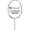 FELET TJ Power-Speed (White Blue) Badminton Racket, 4UG1 Max Tension 35lbs, 3 in 1 Combination Frame + Nano Carbon Technology, Good for Defensive & Counter Attack [Free String & Grip]