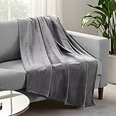 SERTA Cozy Plush Thick Fuzzy Super Soft Lightweight Throw Blanket for Bed, Couch, or Travel, King (108 in x 90 in), Grey