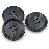 Resin Button 20PCS 4Holes Sewing Craft Round Shape for Clothes Blazer Blouse (20mm, Black)