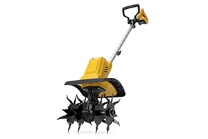 Cordless Brushless Garden Tiller Cultivator Compatible with dewalt 20v Battery (Tool Only), 10’’ Wide 7’’ Deep Electric Soil 