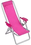 OUYAWEI Dollhouse Furniture Foldable Deckchair Lovely Miniature Lounge Beach Chair for 11.5in Dolls Toys