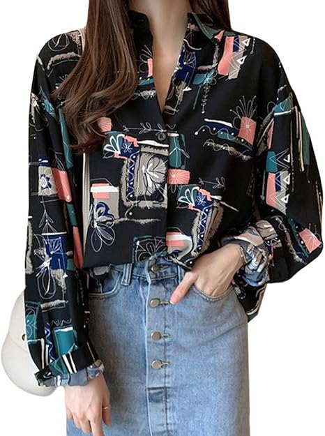 Amazon Mengfanレディースシャツ ブラウス 秋 ゆったり 着痩せ カジュアルシャツ 可愛い お出かけ シックシャツ きれいめ トップス レディース長袖シャツ シャツ ブラウス 通販