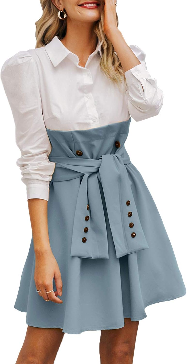 button up tie front dress