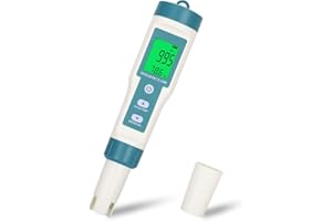 CHAOOS Digital Salinity Tester, 7 in 1 PH/TDS/EC/Salt/S.G/ORP/Temp Tester, Backlit Waterproof LCD Salt Water Tester, Suitable for Pools, Drinking Water, Aquariums, Hydroponic Cooking, Etc.