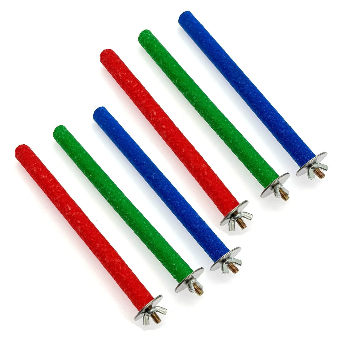 JZK 6Pcs 1.5cmx20cm Long Small Bird Pole Perches For Budgies Canary, Small Parrot Perch Colourful For Bird Cage, Parrot Wooden Stand Sticks