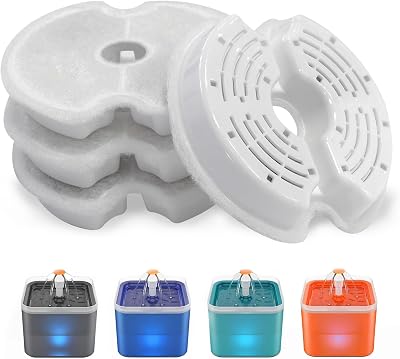 PewinGo Cat Water Fountain Filters 4 Pack Triple Filtration Compatible