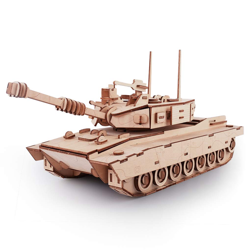 GuDoQi Wood Construction Tank Model Kit, 3D Wooden Puzzle for Adults Teens to Build, Make Your Own Woodcraft Kit, Hobbies for Adults, Gifts Idea for Birthdays Father's Day Christmas