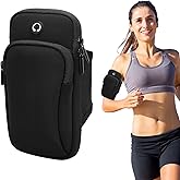 Phone Holder for Running, Walking, Workout, Under 7 in Armband Smartphone Holder, Phone Pouch Cards Keys Wallet, Gym Sports Arm Bands Sleeve Fit Women Men(Color:Black)