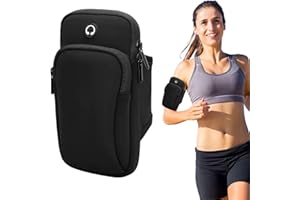 Phone Holder for Running, Universal Adjustable Phone Armband, Arm Band Key Card Bag Fit Gym Jogging Hiking Running Exercise W