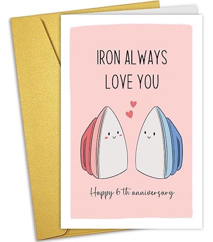 Tarjetas de felicitación for Sale con la obra «Aniversario de bodas de hierro de 6 años Regalo lindo de parejas para parejas de amor» de MemWear Tarjetas de felicitación for Sale con la obra «Aniversario de bodas de hierro de 6 años Regalo lindo de parejas para parejas de amor» de MemWear